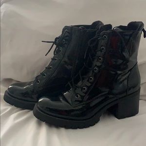 Pretty little thing patent leather boots size 8.5